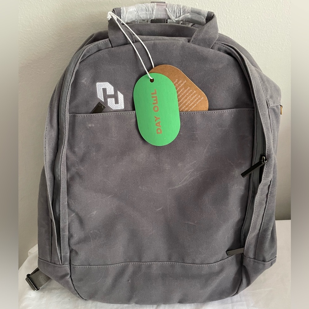 NWT Day Owl "First Mile" Backpack, Grey Canvas